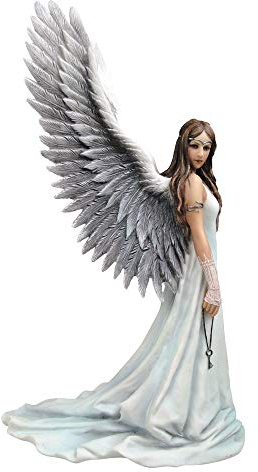 Nemesis Now Spirit Guide Anne Stokes Angel Figurine, White, 24cm, Resin