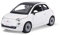 Bburago Fiat 500 (2007): Modellauto im Maßstab 1:24, Türen und Motorhaube zum Öffnen, lenkbar, 19 cm, weiß (18-22106)