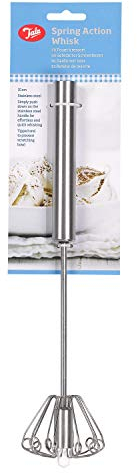 Tala Stainless Steel Spring Action Whisk – Durable and Efficient Kitchen Tool for Effortless Whisking, Frothing, and Mixing, Silver, 31 x 5.5 x 5.5 cm