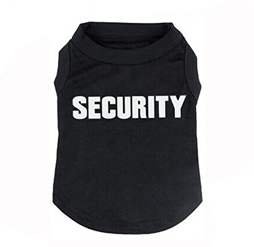 Hundehemd T-Shirts Welpe Sommerkleidung Hund Tank Top Weste Security Schweißhemd für kleine Hund mittlere Hundekatze (L, Schwarz)