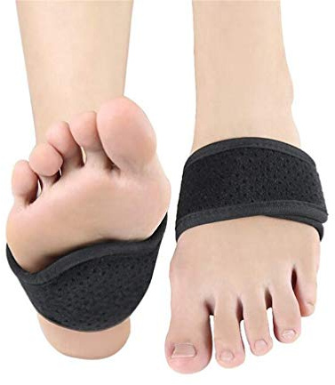 Soporte de banda de arco de pie, esponja transpirable de tela para arco elástico, para arco alto, fascitis plantar, pie plano, cojín de corrección de pie valgo