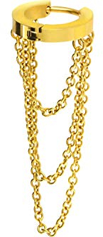 PIERCINGLINE Clicker 3 Ketten Chirurgenstahl hochwertiges Piercing Ohr Helix Goldfarben