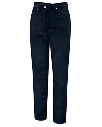Hoggs of Fife Ceres Ladies Stretch Cord Jean Midnight Navy 8S - 24 wale Corduroy Construction, Branded Metal Stud Closure, Zip