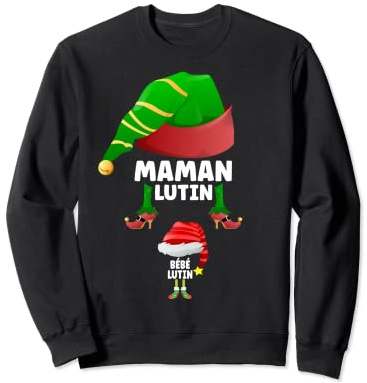 Bèbè & Maman Lutin Noël Annonce Grossesse Grand Parents Papa Sweatshirt