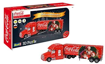 Revell Adventskalender Coca-Cola Truck 01041 I Adventskalender 3D Puzzle I Adventskalender zum Selbermachen I Adventskalender für Bastler I Adventkalender für Jung & Alt I Ab 10 Jahren