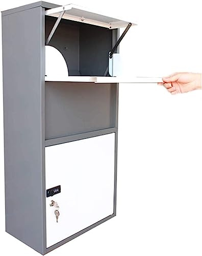 JDSHFEN Buzón de Correo de Metal Buzón de Alta Capacidad de Grado Comercial Buzón Independiente Moderno Buzón de Paquete Seguro Decoración práctica