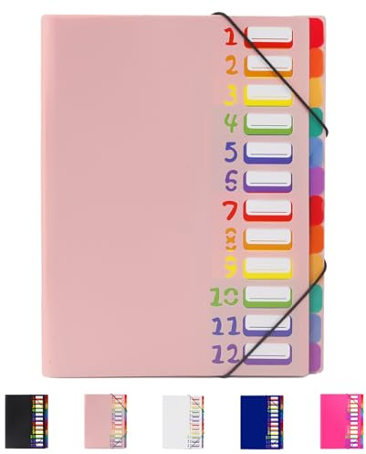 24 Pockets Expanding File Folder Organizer,Accordion File Organizer,A4 Letter Size,Rainbow Tab, for Home/Office/School Document Organizer