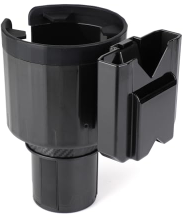 Toprema Car Cup Holder Expander Adapter Adjustable Offset Base with Phone Mount Card Organizer Multifunctional Cup Holder Extender Fit Large Bottles Mugs