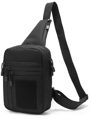 MiOYOOW Sac à Bandoulière Tactique, Sling Chest Pack pour Pistolet Dissimulé, Holster Imperméable, Sacoche d'armes à Double Fermeture éclair pour Hommes Voyages, Randonnée, Plein Air