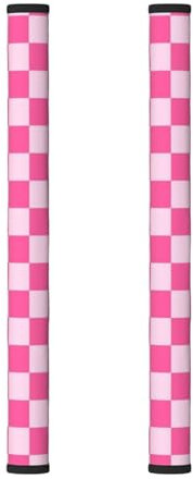 ZSUUGJ Copertura per maniglia della porta del frigorifero a scacchi rosa pastello, copertura per maniglia del frigorifero, maniglie lavabili per elettrodomestici da cucina, protezione decorativa per