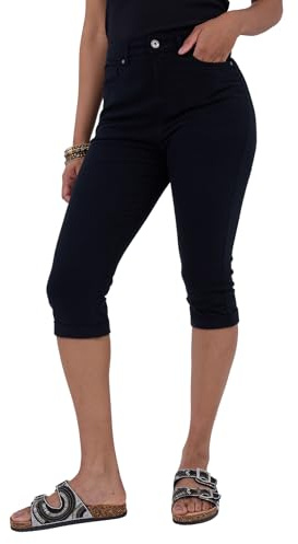 Joe Browns Women's Fashion Timeless Stretch Capri Pants, Regular Fit, Black, UK 12