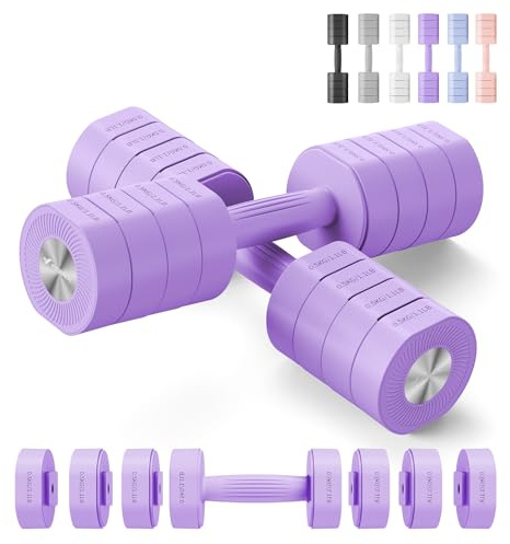 MERACH Adjustable Dumbbell Set of 2, 4 in 1 Hand Weights for Men/Women at Home, Free Weights 1-4 kg Adjustable Gym Dumbbells, Weight Set for Strength Training