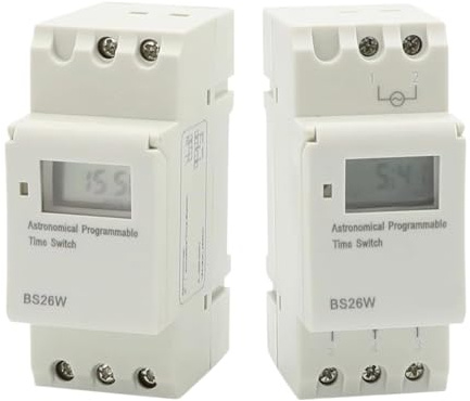 Interruttore timer digitale Timer digitale astronomico Premium BS26W, interruttore timer digitale programmabile for latitudine e longitudine, tensione selezionabile 16A/25A(DC24V 25A)