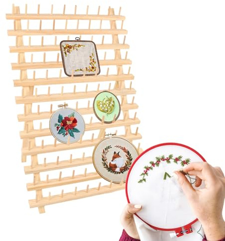 Tyinerc Organizador de Carretes | Estante de Costura Plegable con Patas y Ahorro de Espacio | Organizador Compacto para Escritorio, Mesa, Estante y Expositor