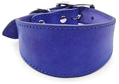 Collar ancho acolchado para perros, de piel auténtica, collares para cachorros, para lurchers, galgos italianos, accesorios cómodos para mascotas, suministros, collar de accesorios