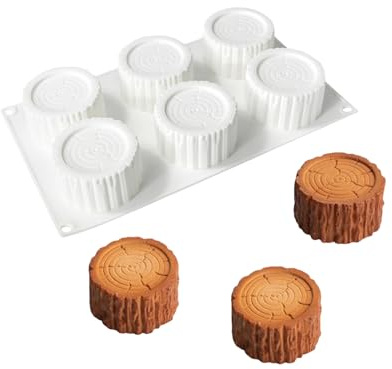 6 stampi in silicone per mousse e cioccolatini a forma di tronco di albero, utensili da cucina, feste, celebrazioni, dessert, bakeware, stampi in silicone per uso alimentare per torte
