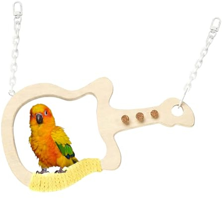 Percha para Loros - Y Accesorios para Jaulas De Periquitos,Guitarra Soporte Percha Aves Juguetes Periquitos | para Escalada Y Posado De Loros, Ninfas, Pinzones Y Mascotas Pequeñas Y Medianas