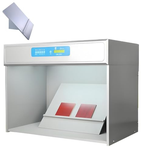 UORDBY Caja de luz Profesional para igualación de Color,con 4/5/6 Fuentes de luz,Herramienta para Pruebas de igualación de Color en Telas y Prendas de Vestir,para Textiles 45°Grandstand-Fourlight