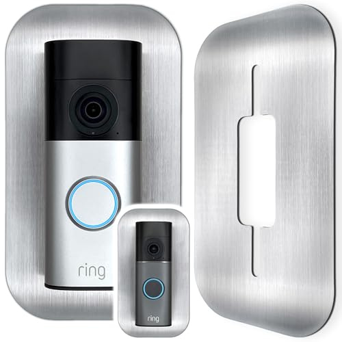 Baron Design | Ouverture en acier inoxydable | Accessoires pour sonnette vidéo/vidéo Doorbell Wired Plus câble & câble Pro | Support, panneau, fixation, plaque pour sonnette sans fil Alexa d'extérieur