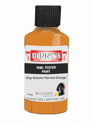 SCOOBYS PAINTS BACK IN THE MIX Chalk Emulsion Matt Paint, Water-Based, No Primer Required, For Walls and Furniture Orange, (Clay Autumn Harvest Orange, 30ml Colour Tester)