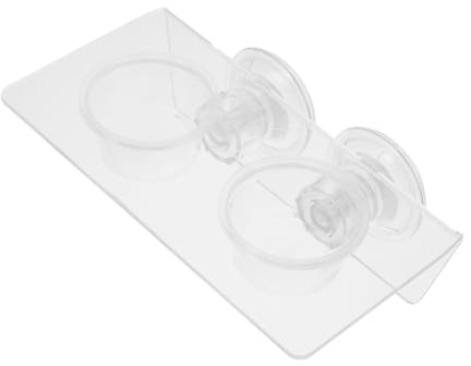 FONDOTIN Ciotola Doppia per Acqua e Cibo per Rettili in Acrilico con Ventosa Antiscivolo Mangiatoia per Gechi e Lucertole Accessorio per Terrari e Acquari Facile da Pulire 1 Pezzo