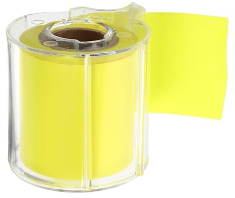 TINEASUR Nota Adhesiva Multifunción Rollo Adhesivo Amarillo Suministro de Notas Portátil para Oficina Hogar y Papelería Fácil de Reposicionar 1 Rollo