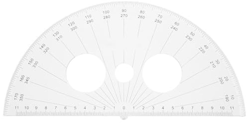 Abaodam Plastic Protractor 180 Degree Half Circle Multi-Function Ruler for Measuring and Drafting, Student Technical Drawing Tool for School and Office Use