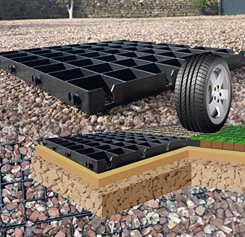 ECODECK Garden Shed Base Grid 3m x 2m Suits 10x6 Sheds & 10x7ft Sheds = Full Eco Kit + Heavy Duty Membrane – Plastic Eco Paving Slab Bases & Driveway Grids Plastic Gravel Grid Garden Grids Grid Base