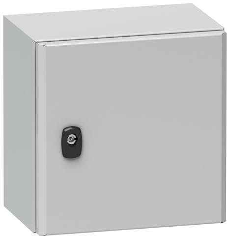 Schneider NSYS3D101030P Spacial S3D Porte complète avec Plaque de Montage H1000 x 1000 x P300 IP66 IK10 RAL7035