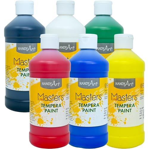 Handy Art Little Masters Tempera Paints Set, 16 oz, 1 Pound (Pack of 6)