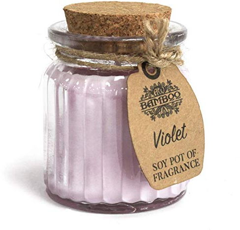 Soy Pot Of Fragrance Glass Jar Candle - Violet