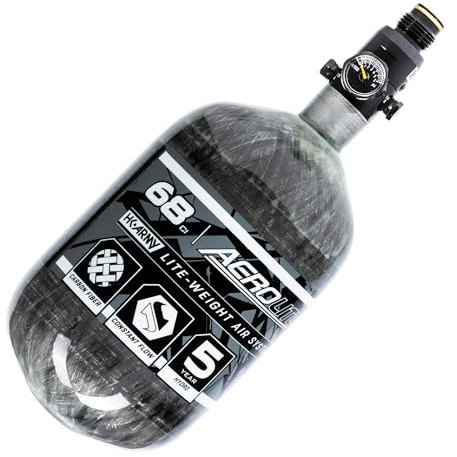 HK Army Aerolite Carbon Fiber HPA Paintball Tank Air System - 68ci / 4500psi (Clear Carbon)