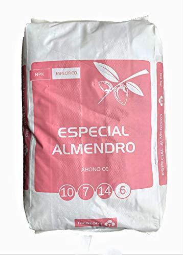 Abono especial Almendro NPK (s) 10-7-14 (6) con hierro (fe). Saco de 25 kg.