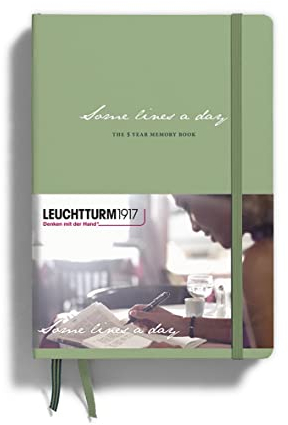 LEUCHTTURM1917 363840 Some lines a day, 5-Jahres-Buch Medium (A5), Salbei