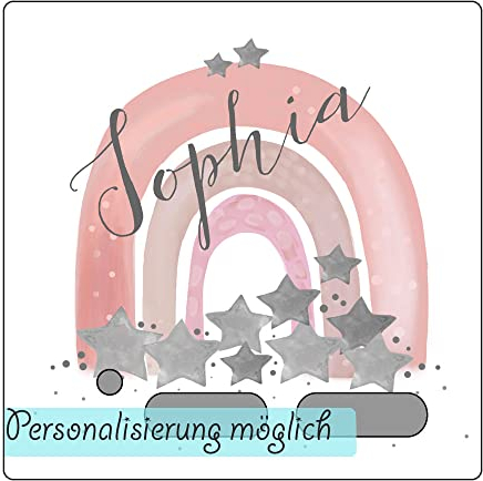 My Sweetheart® passende Schutzfolie für Toniebox mit Namen Regenbogen rosa Tonie Figur Folie selbstklebend personalisiert WISCHFEST ABRIEBFEST LED durchscheinend Aufkleber