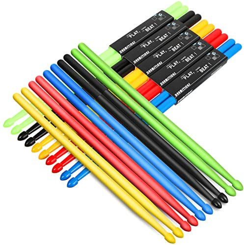 Youyole 20 Pairs 5a Drum Sticks Nylon Light Drumsticks