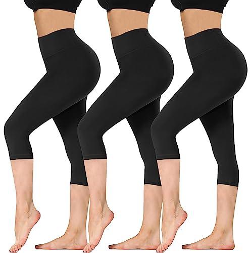 DDOBB Capri Leggings Damen High Waist 3 4 Leggins