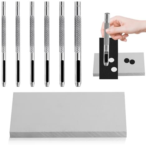 Lot de 8 perforatrices en acier de 1,5 à 5 mm, ensemble d'outils de perforation, perforatrice ronde en cuir pour lanières en cuir, chaussures, tissu, toile, papier, perforatrice fine avec panneau en P