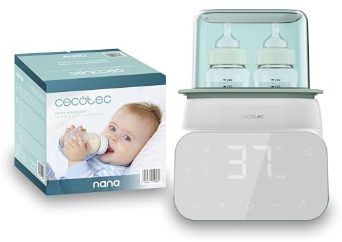 Cecotec Calienta Biberones Nana BabyCare Double BottleWarmer, 4 modos, Cestillo para el Biberón, Libre de BPA, Seguro para Almacenar Agua, Leche y Alimentos
