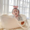 ZenithAur Baby Moses Basket Baby-Schlafkorb, faltbares tragbares Baumwollseil-Nestbett mit Matratzenauflage für Wohnzimmer, Schlafzimmer, Kinderzimmer (Weiß)