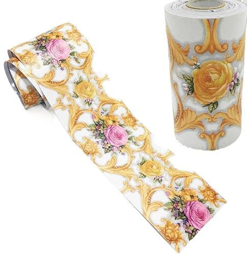 Frise Murale Autocollant 10M auto-adhésif Totem Floral autocollant mural taille ligne papier peint frontières autocollants bricolage décor à la maison carreaux de verre décoration papiers Pour Chambre