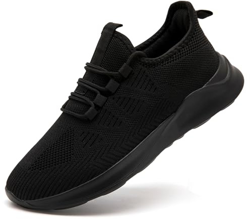 IEBPEH Scarpe da ginnastica da donna, scarpe da corsa, scarpe da ginnastica, scarpe da tennis, traspiranti, per il tempo libero, leggere, A nero, 40 EU