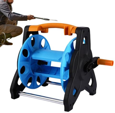 Carro Aquaroll - Porte -tuile, 32.5 cm Carro Portamangueras - Carrete de tubería compacto en PP y metal, resistente a la deformación, almacenamiento práctico para jardín, fácil de desarmar y moverse