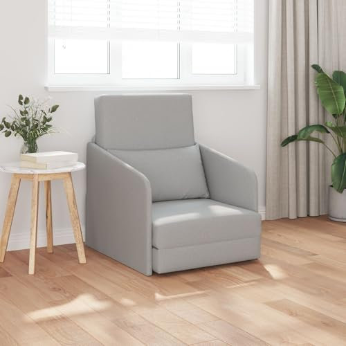 vidaXL Sofá Cama Gris Nube 65 x 80 x 83 cm Tela, Sala de Estar Moderna, sofá Lounge Elegante, Cama Convertible Duradera, Asientos con Estilo, Muebles Multiusos para tu hogar