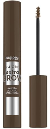 Deborah Milano - 24 Ore Extra Brow Mascara Colorato, 02 Brown, Lunga Tenuta, Waterproof, Dona un Finish Naturale e Definito