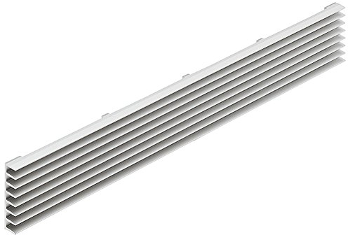 Lüftungsgitter Tür-Gitter Aluminium silber Abluftgitter mit schräg gestellten Lamellen | Belüftungsgitter eckig | Türlüftung 480 x 56 mm | MADE IN GERMANY | 1 Stück - Lüftungsblech für Türen - Möbel