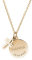 Gravado Mondgold Kette aus Gold-Edelstahl mit 2 Anhängern, Kreis und Kreuz, Personalisiert mit Namen, Karabinerverschluss, Mädchen Schmuck, Länge 50 cm