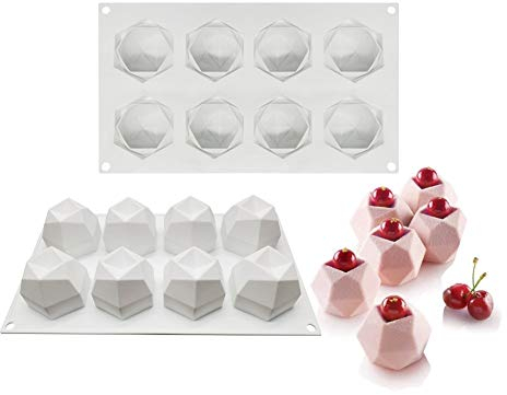 Multifonctions Mousse en Silicone 3D Bakeware Mousse Dessert Mould DIY Mould 8 Trous Multilatéraux Boules Magiques