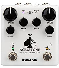 NUX Ace of Tone Dual Stacked Overdrive Pedal, NDO-5, Weiß