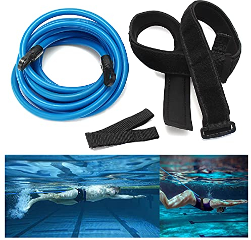 Ledeak Schwimmgurt für Pool, Einstellbare Pool Schwimmgürtel Schwimmwiderstand Gürtel Schwimmtrainer, Widerstandstraining Schwimmtraining Bungee Schwimmgürtel für Jeden Pool Geeignet